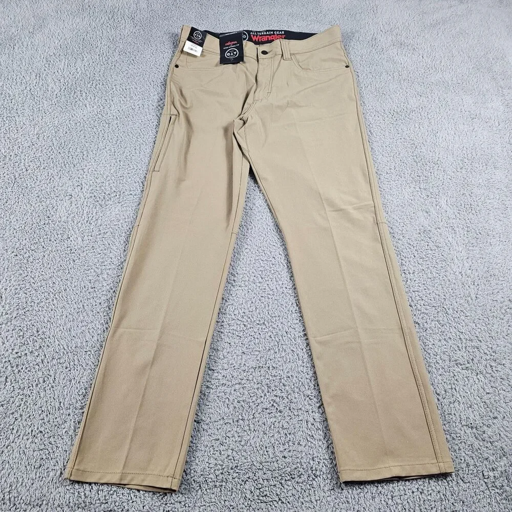 Wrangler ATG Pants Mens 35x32 Khaki Stretch Hiking Outdoor Trail All Terrain